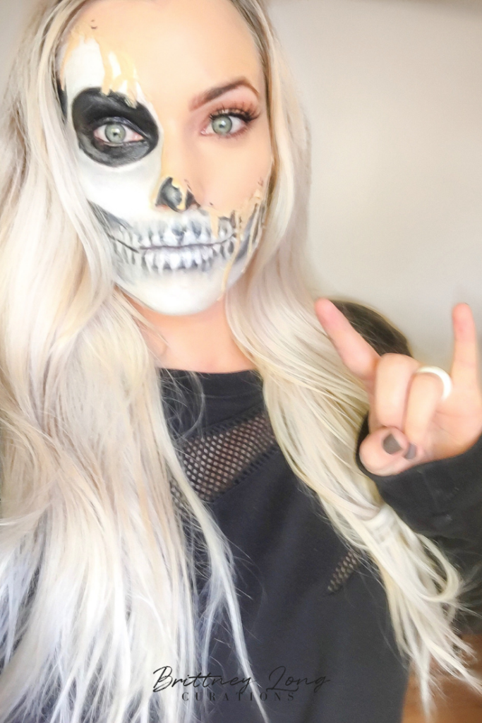 DIY MELTED FACE SKELETON MAKEUP