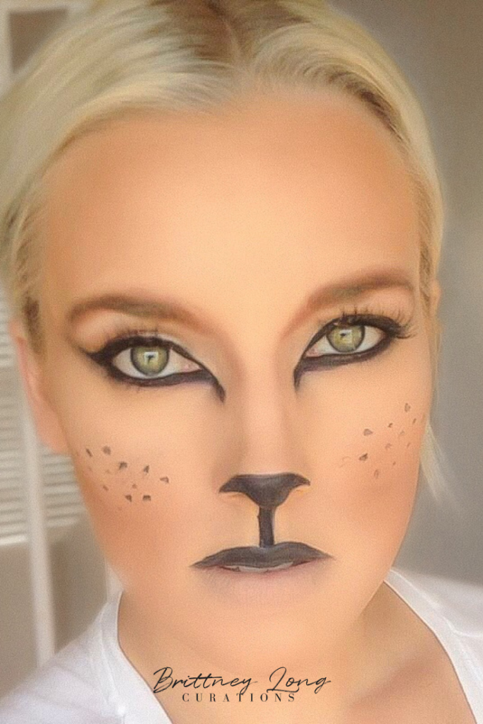How to do your makeup like a cat for halloween. Easy DIY Costume for women and moms using just your makeup.