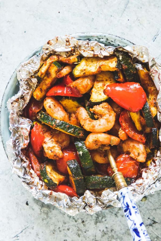 Shrimp Foil Packets With Zucchini {Keto, Low Carb, Paleo, Gluten-Free}