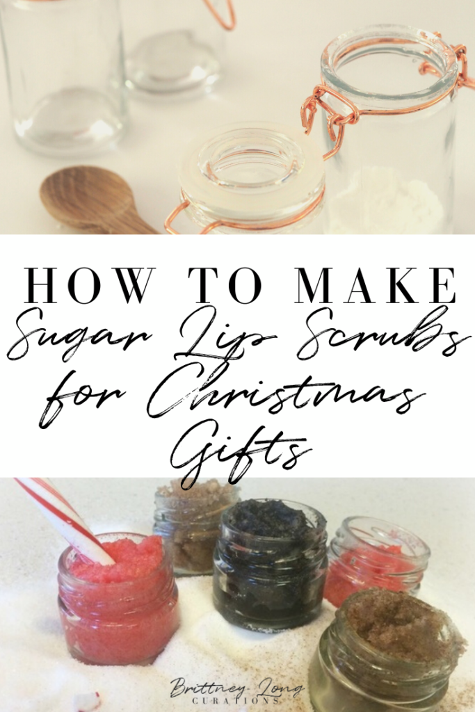 How to make your own DIY Homemade Sugar Lip Scrub with ingredients you already have in your kitchen.  Includes FREE Christmas Gift Printable.  
